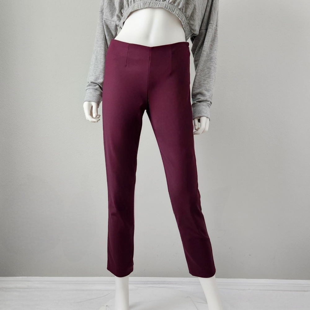 Theory Soft & Lux Ankle Pants In A Beautiful Deep Purple Color, Size 2